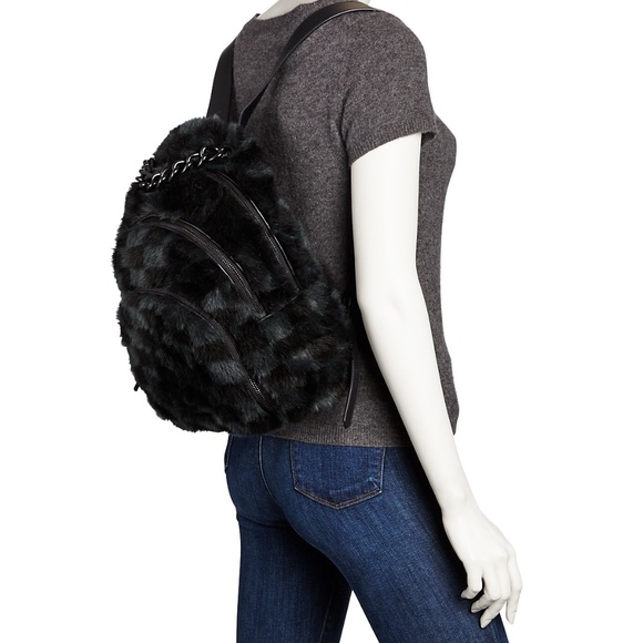KENDALL & KYLIE Sloane Checkered Faux-Fur Backpack - Picture 2 of 5